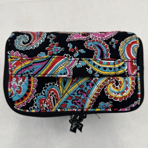Vera Bradley Parisian Paisley Cosmetic Bag Quilted Zip Makeup Travel Organizer - Picture 10 of 15